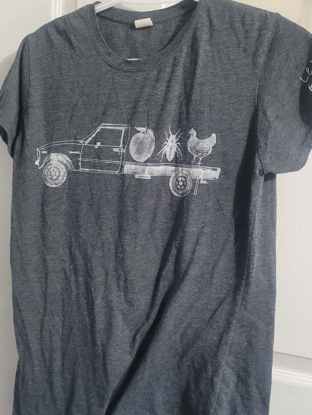 Gildan Dark Heather Gray Short Sleeve Truck & Farm Graphic Tee